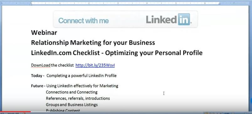 LinkedIn checklist webinar